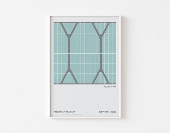 TADAO ANDO Poster Print 安藤 忠雄 Mid Century Modern Art