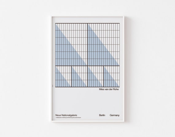 NEUE NATIONALGALERIE BERLIN Poster Print Mies Van Der Rohe