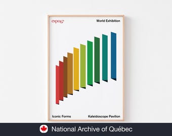 EXPO 67 KALEIDOSCOPE Poster Print Montreal Canada Mid Century Modern 1967 Pine Forest Scandinavian Danish Abstract Habitat Logo Ernst Roch