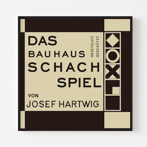 BAUHAUS CHESS SCHACHSPIEL Poster Print Mid Century Modern Board Poul Cadovius Abstract German Typography Tafl Hnefatafl Josef Hartwig Albers