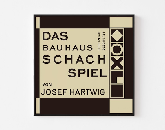 BAUHAUS CHESS SCHACHSPIEL Poster Print Mid Century Modern Board