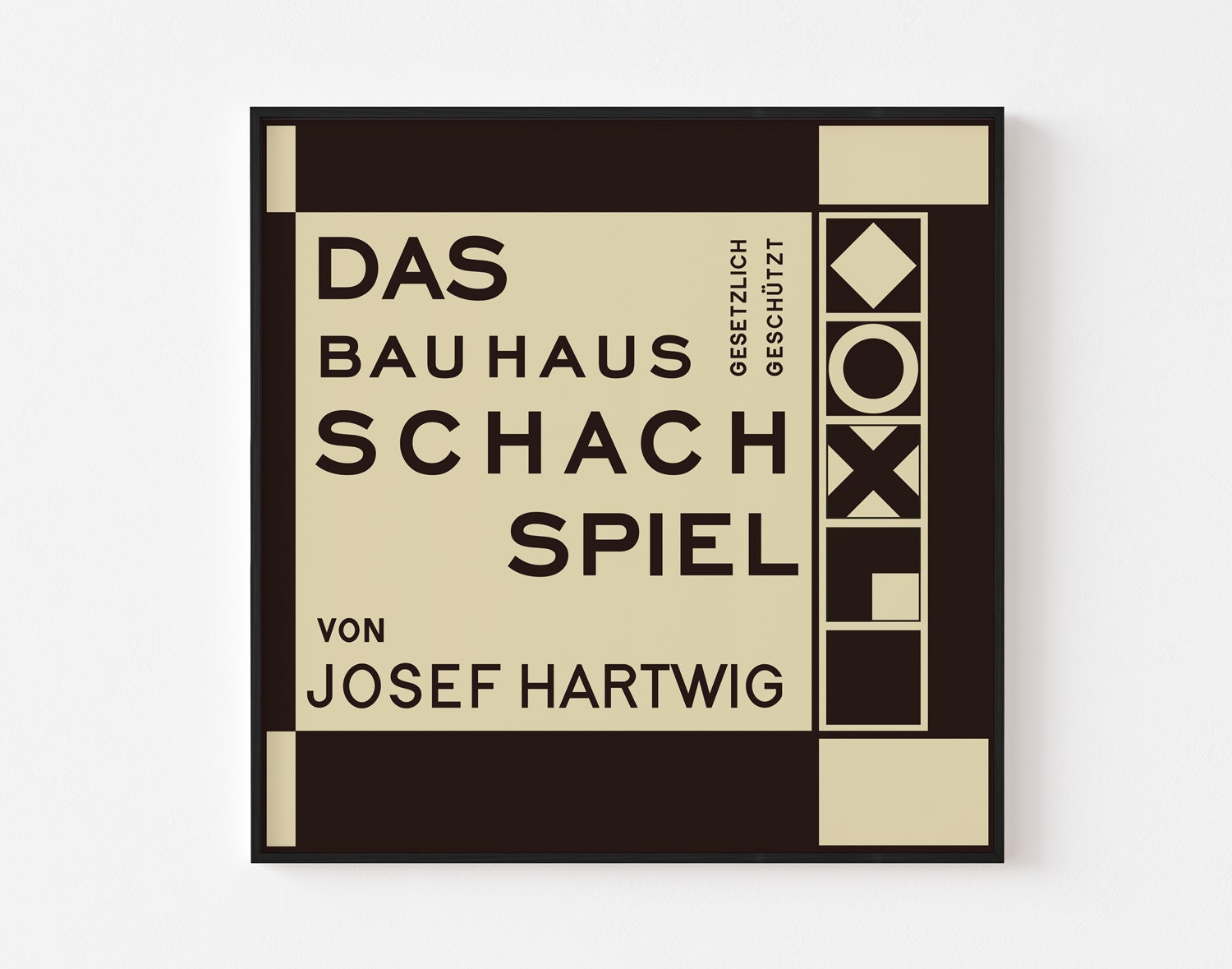 BAUHAUS CHESS Schachspiel Poster Print Mid Century Modern Board