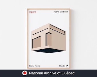 EXPO 67 HABITAT Poster Print | Bold Modern Original | Acquired by the National Archive of Quebec | Montreal Canada 1967 Architecture