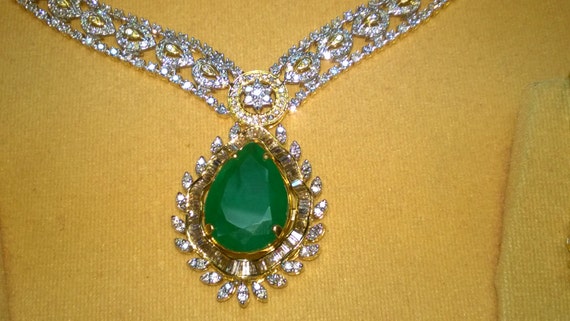 Diamond Necklace Set in 14K Solid 