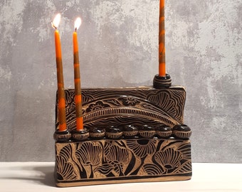 Menorah Chanukah, Ceramic Hanukkah Menorah, Jewish Menorah From Israel, Israeli Judaic Art, Kosher Menorah, Hanukkah Gift, Jewish Home Gift