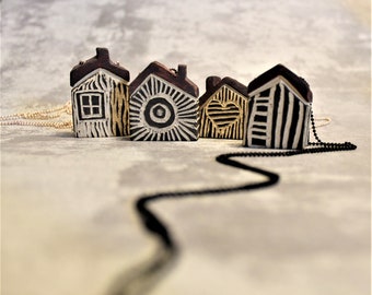 Ceramic House Necklace, Ceramic Jewelry, House Necklace, Unique Jewelry, Ceramic House, Handmade Ceramic Necklace, Ceramics and Pottery