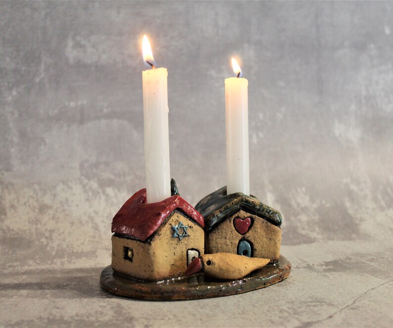 Jewish wedding gift Shabbat candle holders