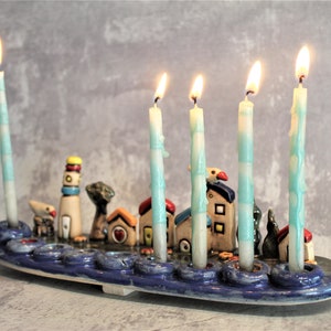 Chanukiah, Jewish Wedding Gift, Menorah, Hanukkah Gift, Hanukkah Decor, Handmade Hanukkiah, Hanukkia Gift, Hanukkah Lights, Israeli Judaica