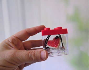 Red and white polka dot ceramic heart pendant necklace for a girl or the young in heart, Gift for daughter, Gift for niece