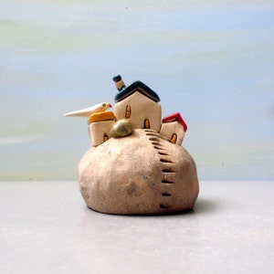Ceramic Miniature House, Clay Art Sculpture, Tiny Ceramic House, Ceramic and Pottery, Small Ceramics, Rustic Home Decor, Gift Idea For Him