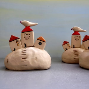 Doll House, Ceramic and Pottery, Clay Art Sculpture, Ceramic Miniature House, Tiny Ceramic House, Tiny Ceramic Home, Rustic Home Decor, Art