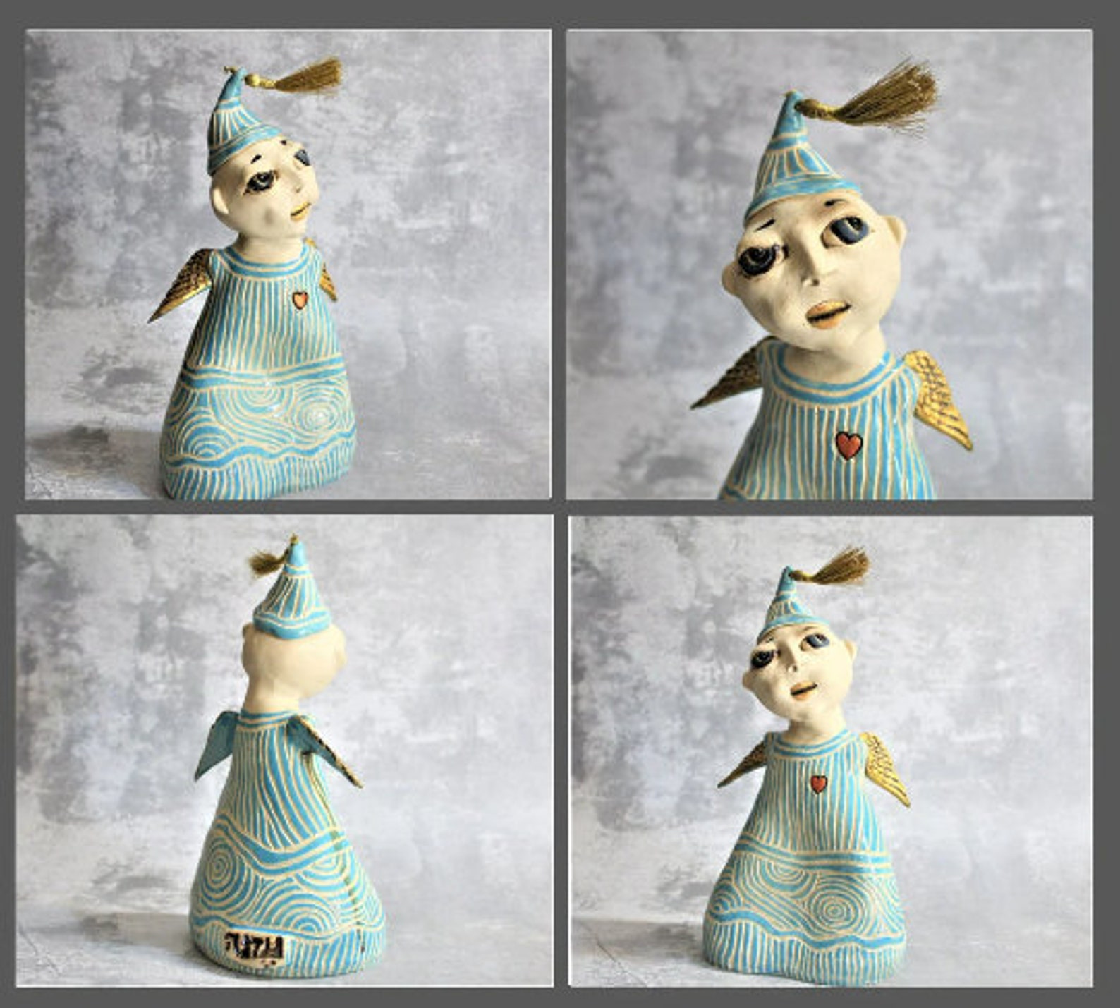 Blue Angel, Ceramic Sculpture, Fine Art Ceramics, Angel Statue, Angel ...