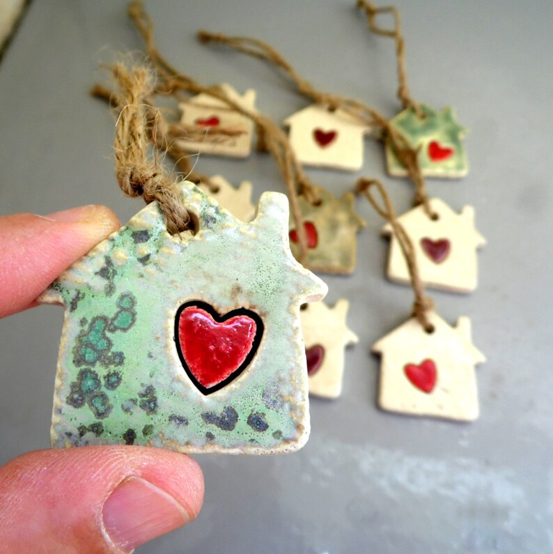 House Ornaments Christmas Ornaments Handmade Ceramic Etsy