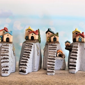 Miniature House, Unique Gift Idea, Small Clay House, Clay Gift, Tiny Ceramic House, Ceramic Village, House Warming Gift, Ceramic And Pottery