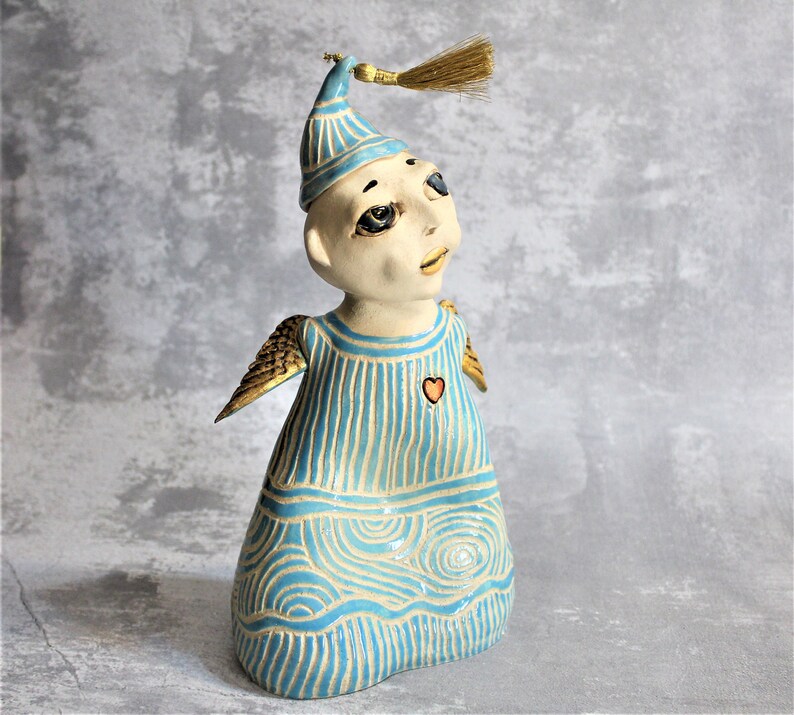 Blue Angel, Ceramic Sculpture, Fine Art Ceramics, Angel Statue, Angel ...