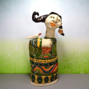 Ceramic sculpture , Woman figure, Female figurine, Original art object, Anniversary gift for her image 6