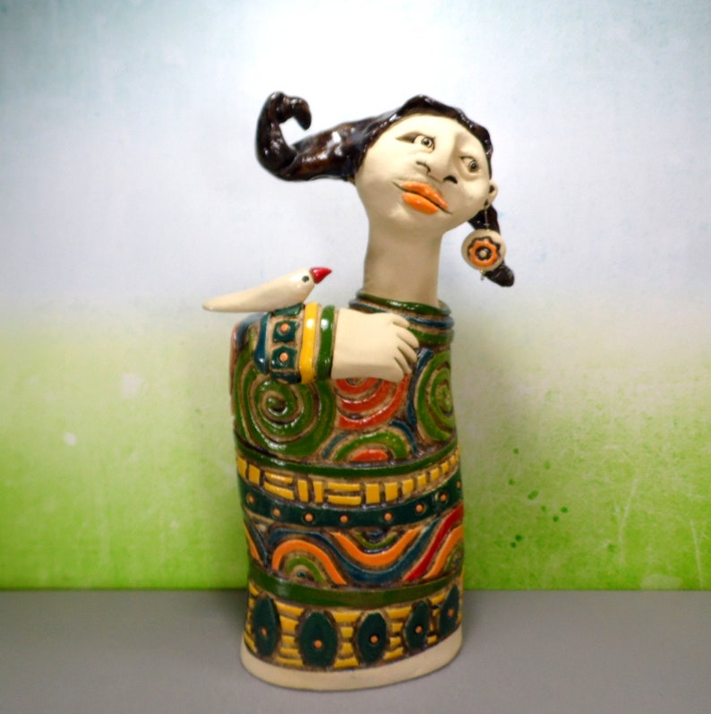 Ceramic sculpture , Woman figure, Female figurine, Original art object, Anniversary gift for her image 6