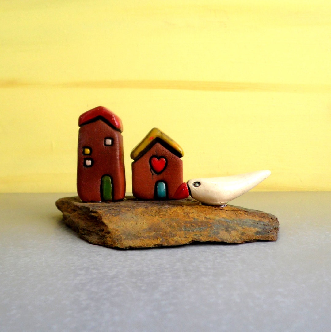 Tiny Ceramic House, Ceramic Home Decor, Miniature Ceramics, Little