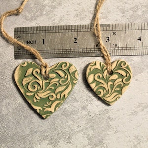 Heart Ornaments, Christmas ornaments, Tree Hangers, Christmas Tree Decorations Set, Tree Hanging Decorations, Handmade Ceramic Ornament, Set image 10