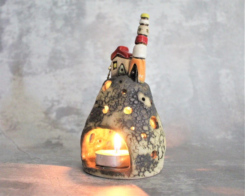 Rustic Clay House Home Decor Ceramic House Candle Holder Etsy