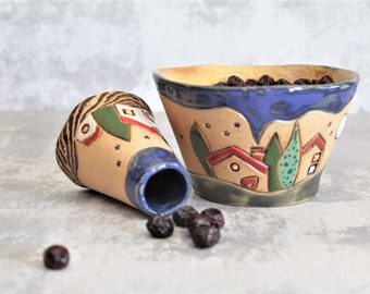 Handmade ceramic bowl, Ceramic bowl, Pottery bowl, Single flower vase, Ceramic serving dish, Decorative bowl, Serving bowl