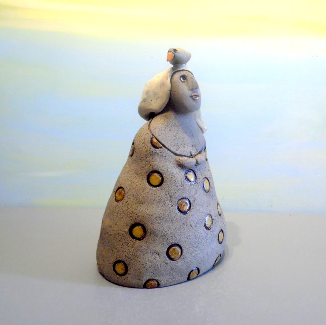 Ceramic Sculpture of Woman Figure Clay Figure Grey Home Etsy Israel