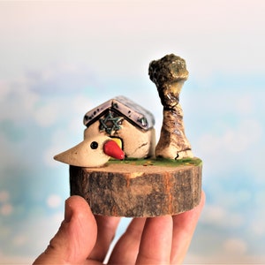 Ceramic and wood Mediterranean synagogue miniature for the home or the office, Gift from the Israel