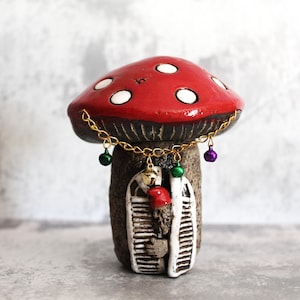 Ceramic Mushroom House, Ceramic Mushroom, Ceramic Miniature, Ceramics And Pottery, Handmade Ceramic Gift, Mushroom Decor, Mushroom Gift