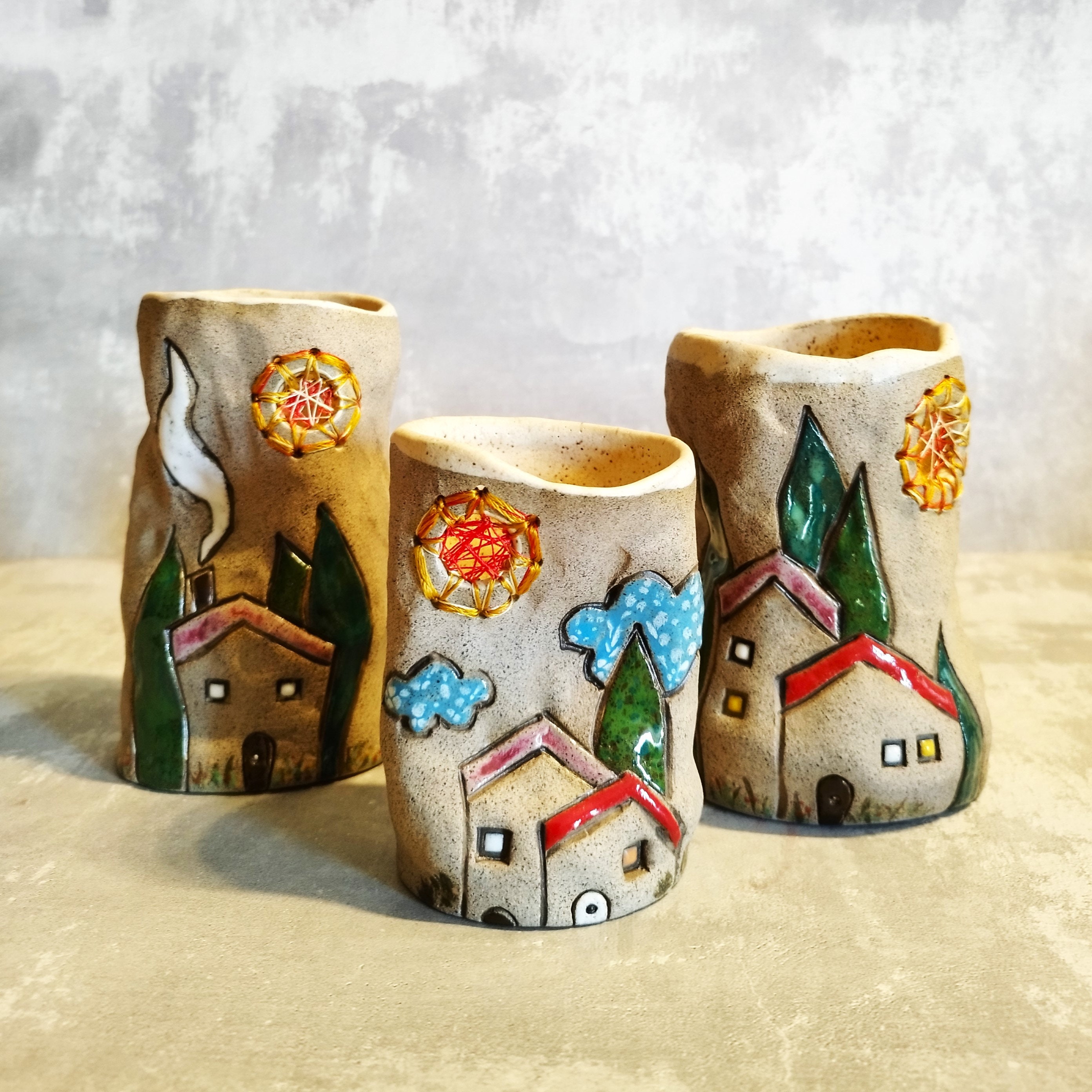Ceramic Vase, Gift For Mom, Handmade Pottery, Mother's Day Gift, Dish, Hostess Dried Flowers Pencils Holder, New Home