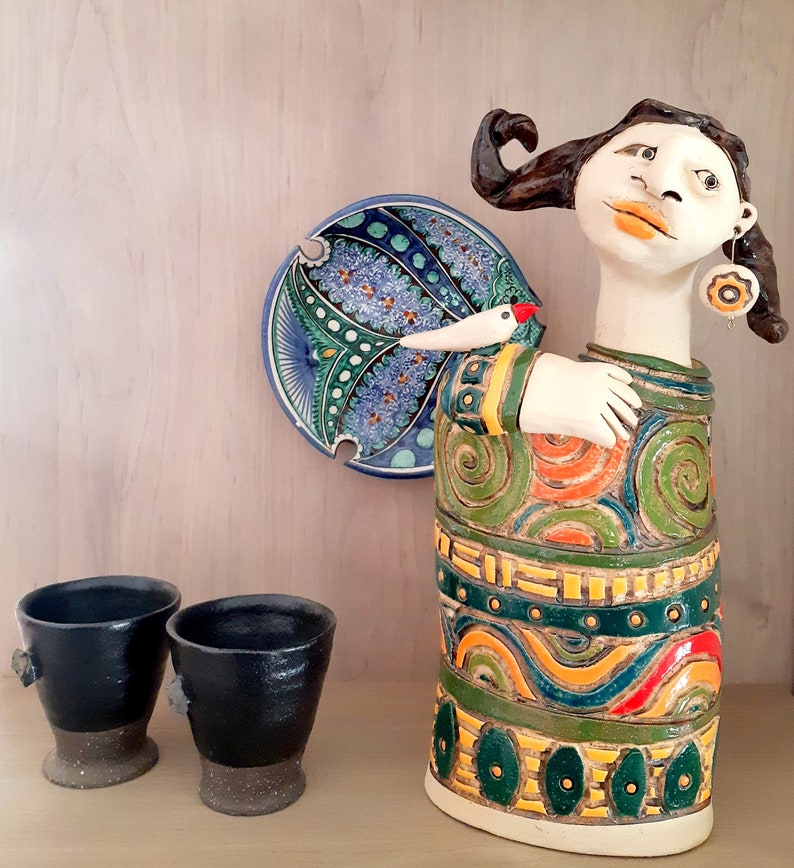 Ceramic sculpture , Woman figure, Female figurine, Original art object, Anniversary gift for her image 10