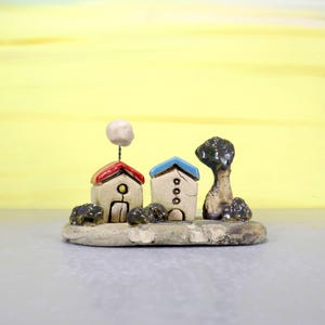 Ceramic sculpture, Miniature houses, Urban houses, Anniversary gift for man, Art, Dorm decor, Rustic home decor, Gift for mom, Gift for her