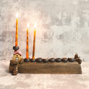 Ceramic Menorah, Jewish Wedding Gift, Israeli Judaica, Jewish Holiday Gift, Jewish Candle Holder, Ceramic Hanukkiah, Hanukkah Lights, Judaic