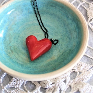 Ceramic Heart Necklace, Heart Necklace, Ceramic Heart, Unique Jewelry, Handmade Ceramic Necklace, Ceramic Jewelry, Ceramics and Pottery