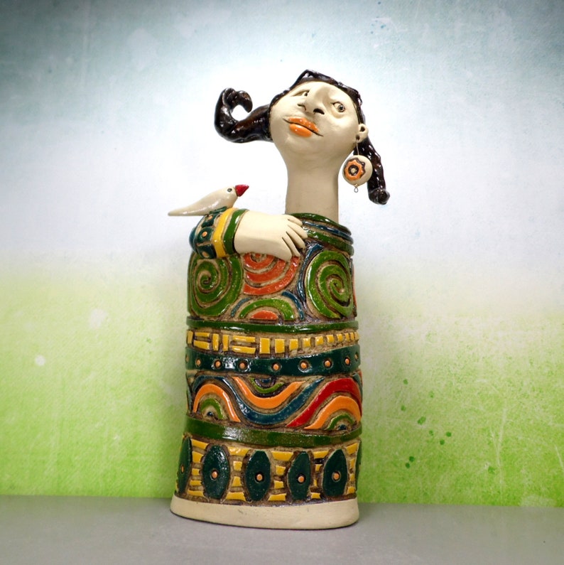 Ceramic sculpture , Woman figure, Female figurine, Original art object, Anniversary gift for her image 8