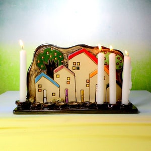 Chanukiah, Hanukkah Decor, Judaica, Traditional Art, Jewish Home, Handmade Menorah, Jewish Holiday Gift, Ceramic Hanukkia, Hanukkah Lights