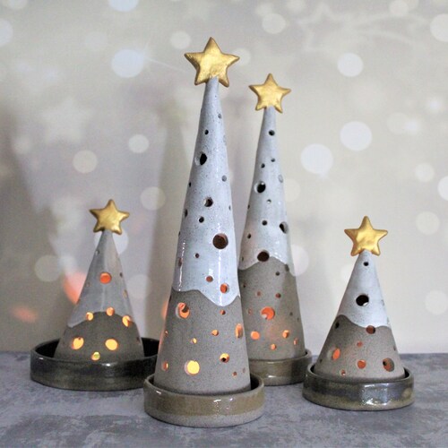 Handmade Ceramic Christmas Tree Luminary / Candle Holder Etsy UK