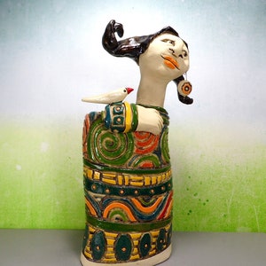 Ceramic sculpture , Woman figure, Female figurine, Original art object, Anniversary gift for her image 4