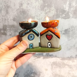Shabbat Candle Holders, Jewish Gift, T Light Candle Holders Centerpiece, Ceramic Candle Holders, Judaica Art, Unique Ceramic Shabbat Candles