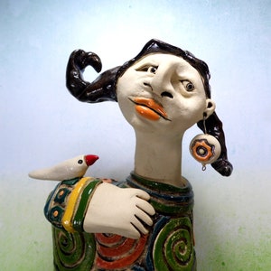 Ceramic sculpture , Woman figure, Female figurine, Original art object, Anniversary gift for her image 7