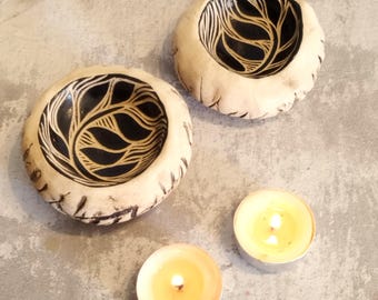 Candelabros para velas de Shabat, candelabros, centros de mesa para velas, candelabros de cerámica, arte judaico, regalo de Shabat, regalo de boda judía