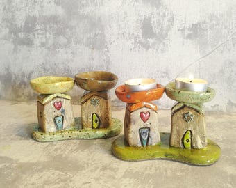 Jewish Gift, Judaica Wedding gift, Shabbat Candle holders, Israeli Judaica, Jewish Art, Judaica Art, T Light Candle Holders, Bat Mitzva Gift