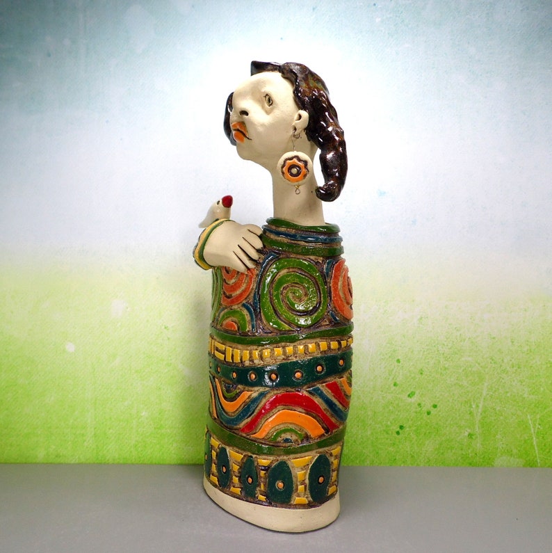 Ceramic sculpture , Woman figure, Female figurine, Original art object, Anniversary gift for her image 5