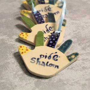 Keramik Hamsa Wanddekor, bunte Shalom Glücksbringer