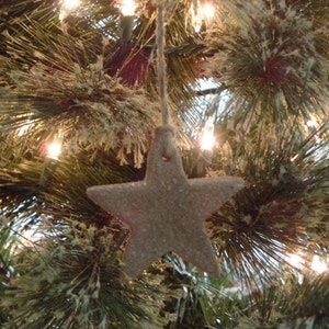 Primitive Rustic Farmhouse 4th of July Cinnamon Sparkle Star Ornaments~Tree Hangers~Sparkle Cinnamon Salt Dough Primitive Stars~Patriotic