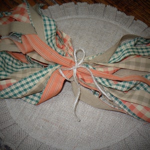 Rustic Farmhouse Easter Homespun Fabric Strips~Carrot Patch Collection~Garlands Wreaths Swags Bows~Primitive Tree~Rustic Easter Basket