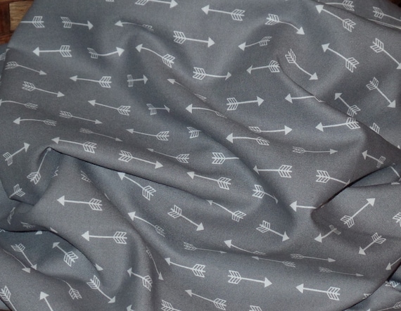 Gray Arrow Novelty Cotton Fabric~Gray with White Arrows~Premium Quilting Cotton~Fabric by the Yard~One Yard~Cut~36"~Quilt Shop Fabric~