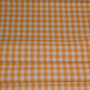 Homespun Cotton Fabric~Melon Orange Mini Buffalo Check~Rustic Farmhouse Primitive~Rag Quilting~Wreath~Bow~Swag~Garland~Cut Fabric by Yard~