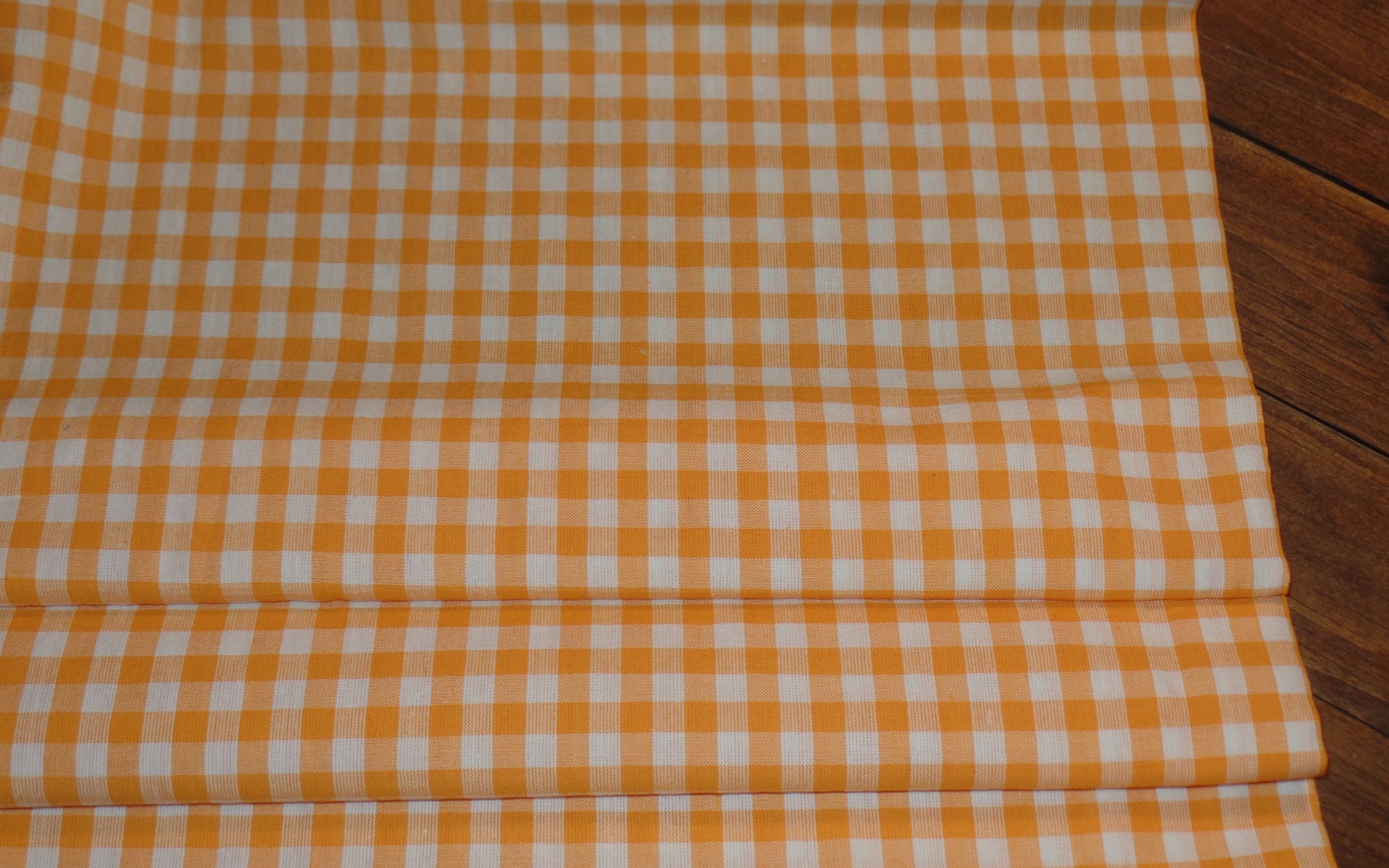 Melon Rag Homespun Cotton Fabric~melon Orange Mini Buffalo Check~rustic Farmhouse ...