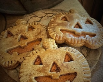 Primitive Rustic Farmhouse Faux Jack o Lantern Cookies~Halloween Pumpkin Bowl Fillers~Pumpkin Filled~Lightly Scented~Halloween Ornies Decor~
