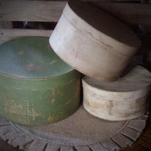 Primitive Distressed Aged Grungy Nesting Pantry Boxes~Farmhouse Rustic Kitchen Stacking Boxes~Warm Sage~Beige~Cream~Farmhouse Bath Storage
